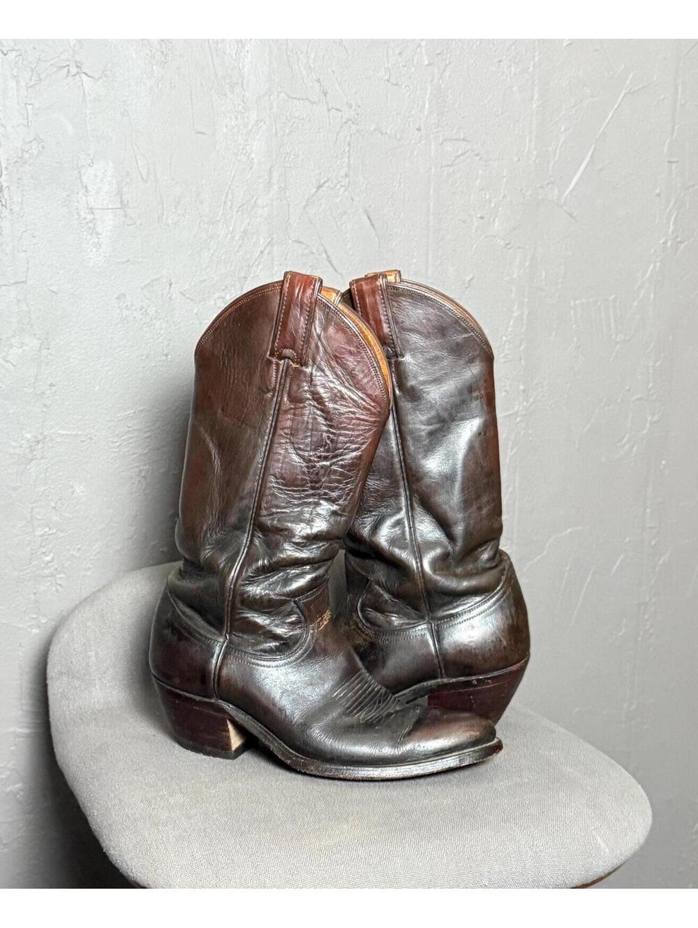 1970's Brown Western Boots from Justin size 7.5 men/ 9-9.5 women Rich Patina